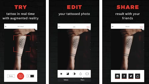 INKHUNTER Premium - виртуальное тату, скачать на андроид бесплатно