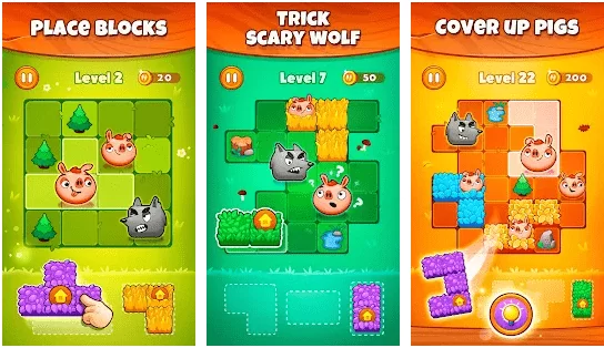 Pigs and Wolf - Block Puzzle скачать взлом на Андроид бесплатно