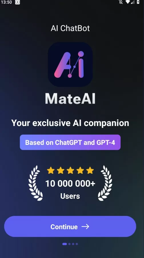 Приложение MateAI - AI Chat Bot Assistant VIP